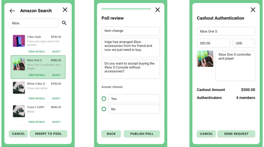 Figma Design of the screens